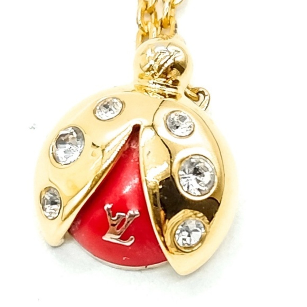 Louis Vuitton Gold and Red Ladybug Pendant Necklace